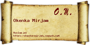 Okenka Mirjam névjegykártya